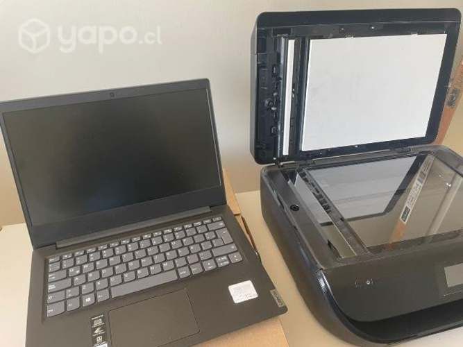 Notebook marca LENOVO e impresora HP multifunciona