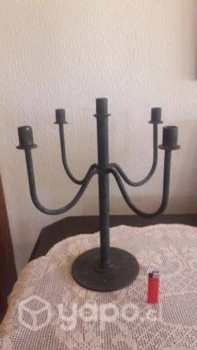 Candelabro fierro envejecido 5 velas 40 cm