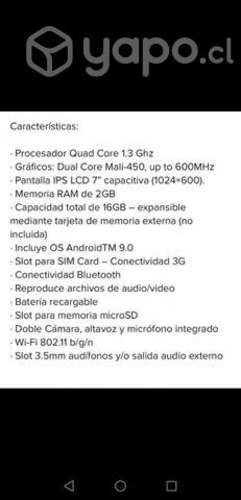 Tablet 7 pulgadas completamente nuevas