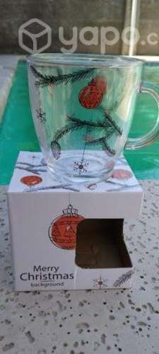 Tazas navideñas de vidrio