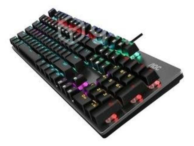 Teclado mecánico aura con luces rgb como nuevo