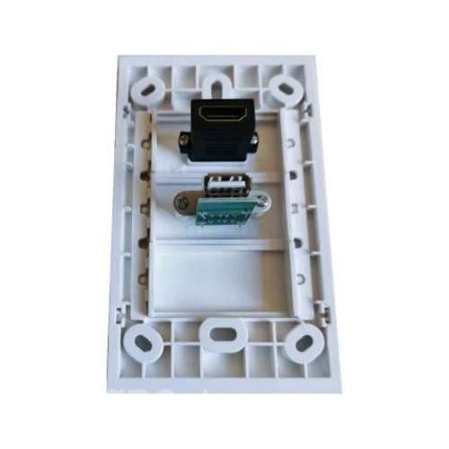 Placa a muro hdmi y usb 2.0. tipo copla