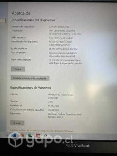 Notebook asus vivobook prácticamente nuevo