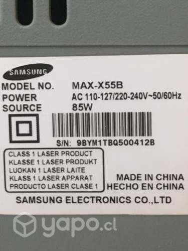 Mini componente samsung MAX-X55B