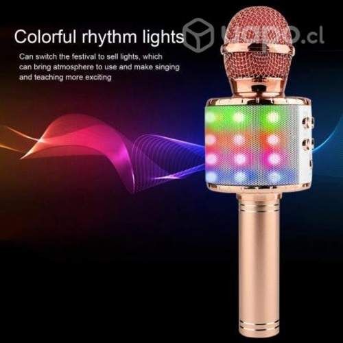 Micrófono Bluetooth Karaoke Con Luces de Baile LED