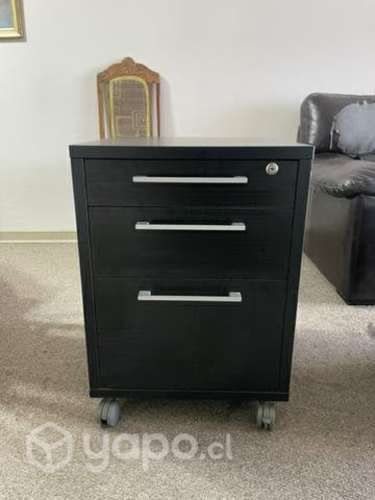 Cajonera office negra con ruedas