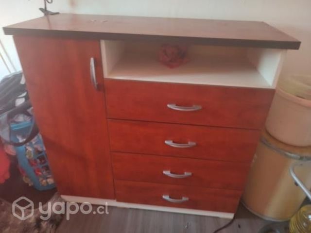Comoda con clóset 4 cajón de madera