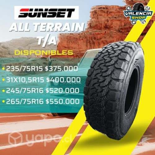 Neumáticos Sunset All Terrain T/A aro 15 y 16
