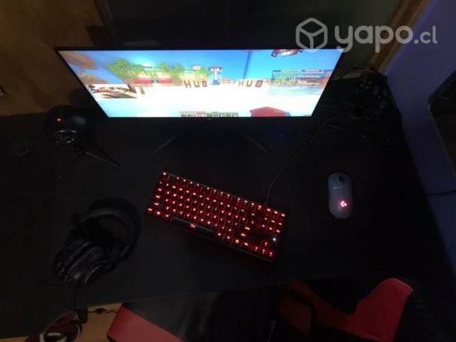 Mesa escritorio gamer control led 120cm