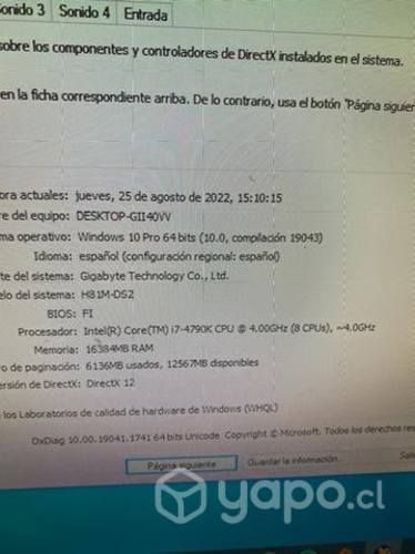 Pc de escritorio GTX 1060 + I7