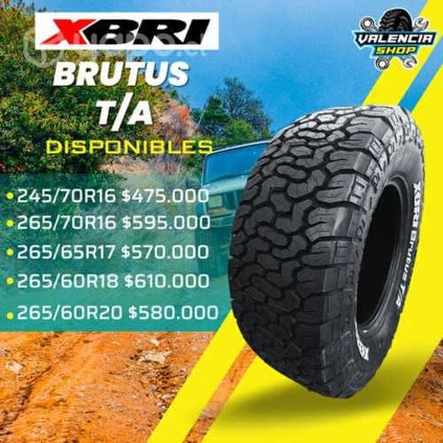 NEUMÁTICOS XBRI BRUTUS T/A ARO 16, 17, 18 y 20