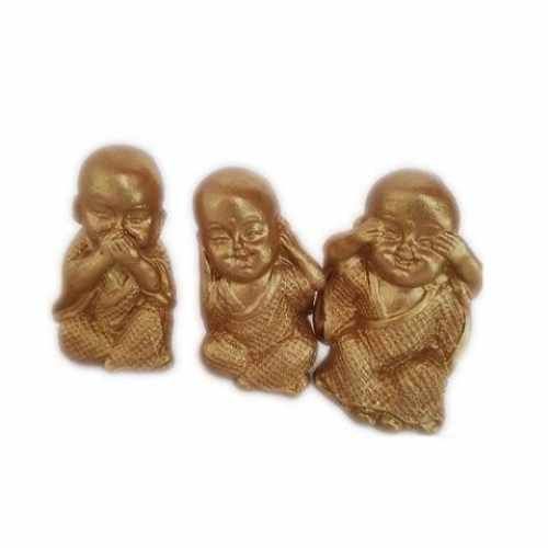 Trio budas sabios ciego sordo y mudo 9cm
