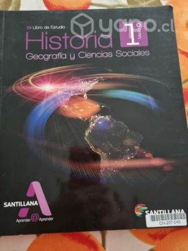 Libro,texto Santillana, Historia 1 medio aprender