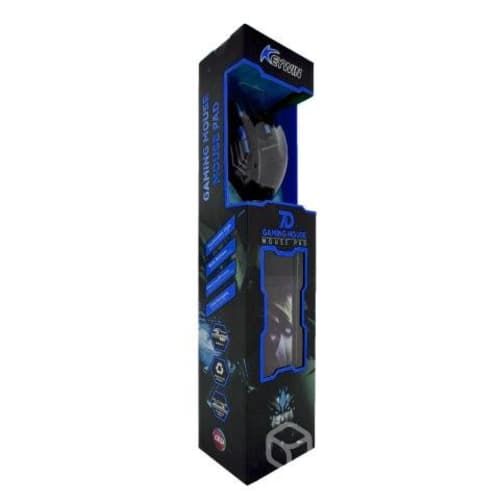 Kit Mouse Gamer Mousepad Ergonomico Azul