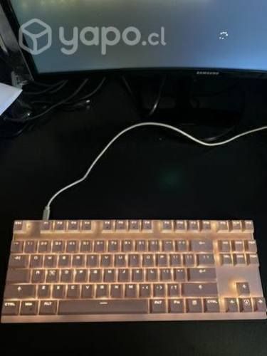 Teclado mecanico gamer rosa