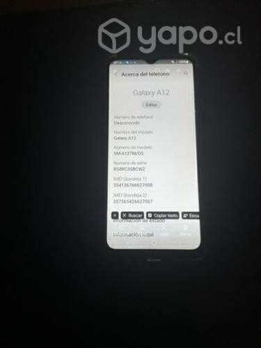 Celular sansung A 12
