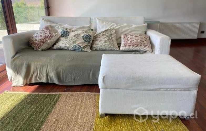 Sillón cama de 2 plazas tipo cama nido + Puff.