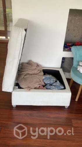 Sillón cama de 2 plazas tipo cama nido + Puff.