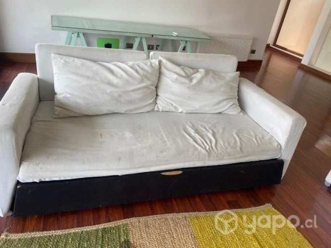 Sillón cama de 2 plazas tipo cama nido + Puff.