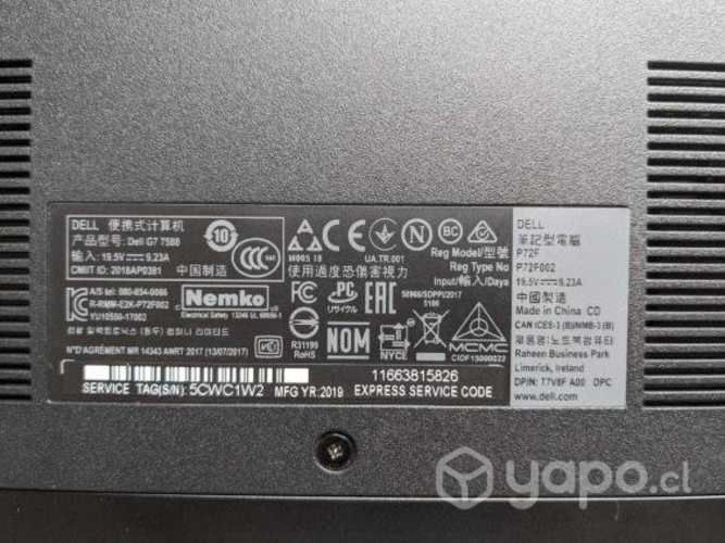 Dell G7 - 7588 / Gamer