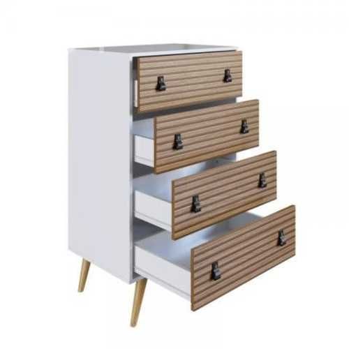 Comoda Amber 4 cajones Blanco café