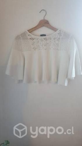 Polera Blanca Talla M Zara