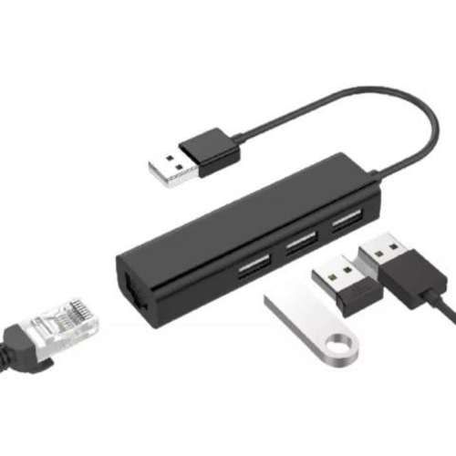 Adaptador usb 2.0 a rj45 (lan) con 3 puertos usb h