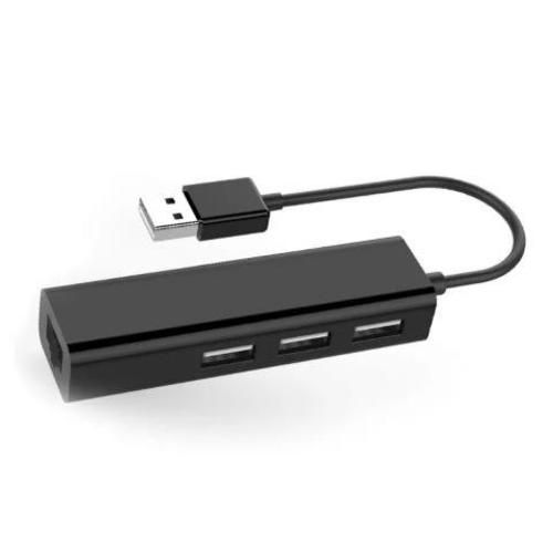 Adaptador usb 2.0 a rj45 (lan) con 3 puertos usb h