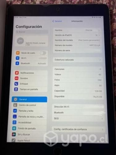 Ipad sexta generación, lápiz y teclado todo origin