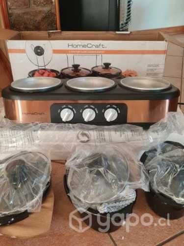 Cocina de tres estaciones eléctrica