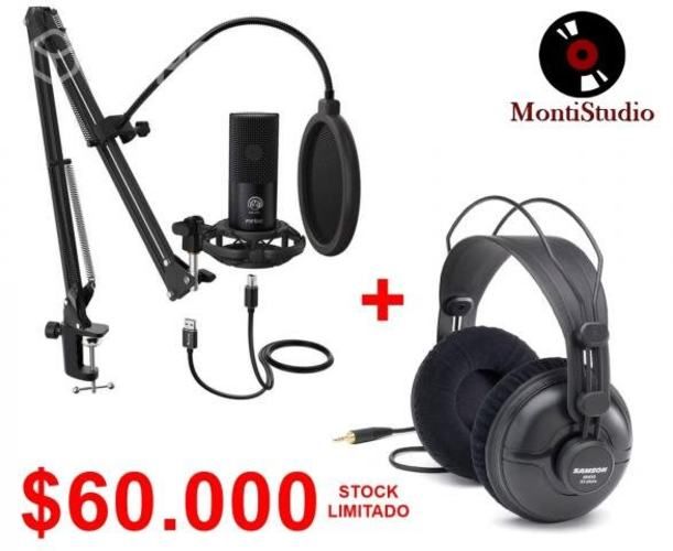 Micrófono + Audífonos Profesionales