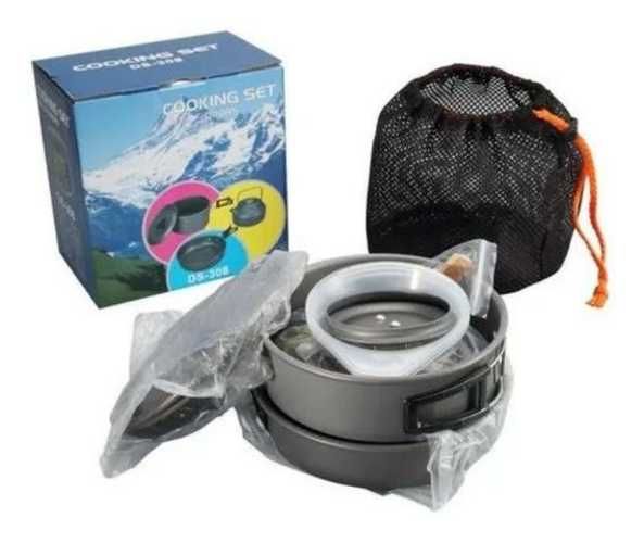 Set Ollas Outdoor Camping Cocinilla Utensilios Ds-