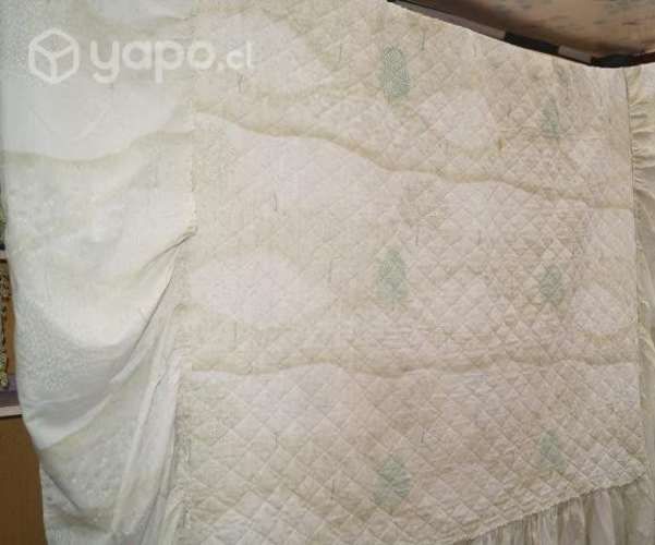 Cubrecamas 2 plazas verde agua