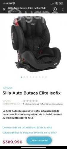 Silla Auto INFANTI Butaca Elite Isofix
