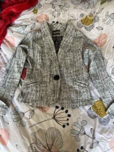 Chaqueta Bleiser Blanca Jaspeada Talla M