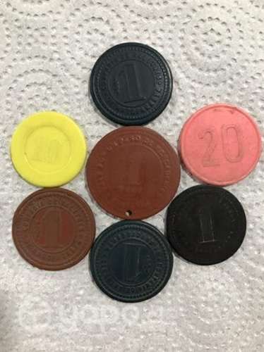 Muy Antiguas Fichas Salitreras De Coleccion