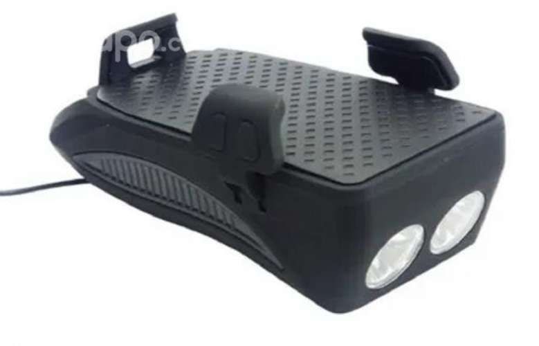 Luz Bici 2 Led+bocina+porta Y Carga Celular, Usb R