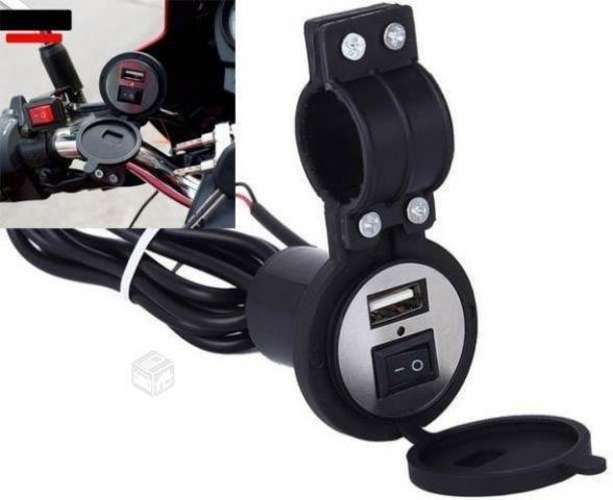 Cargador Celular USB Para Moto Con Interruptor 12V