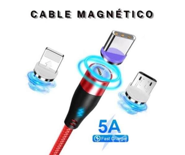 Cable USB Magnético 5A + 3 Enchufes