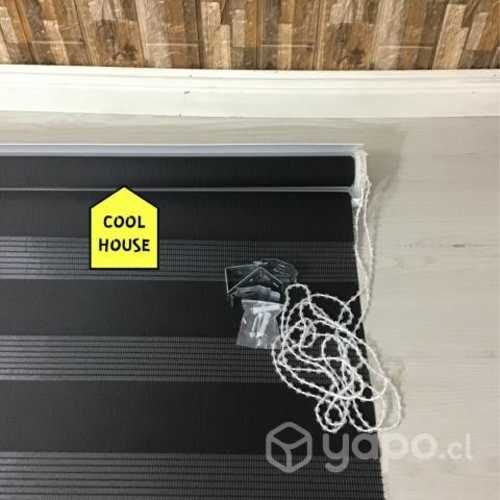 Fabulosas cortinas negras roller duo 120 x 200cms