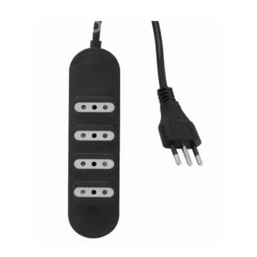 Alargador 4 tomas, 3 metros. negro