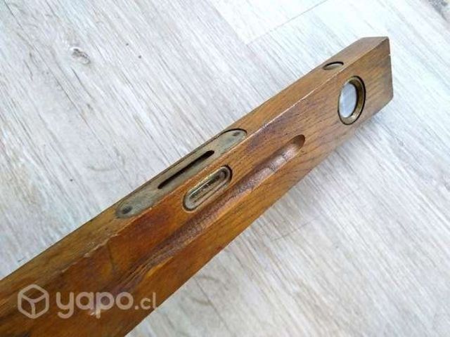 Nivel de Madera Antiguo: madera y bronce (1930s)