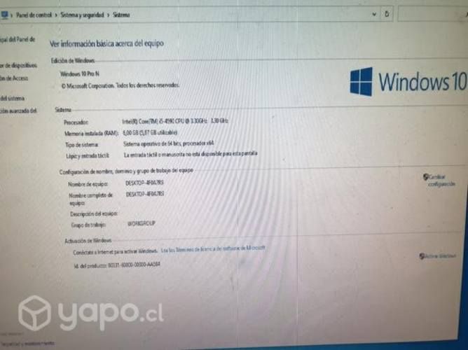 Pc intercore i5 Ram6GG