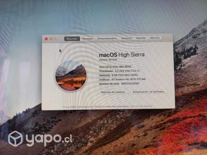 IMAC 21 pulgadas año 2012