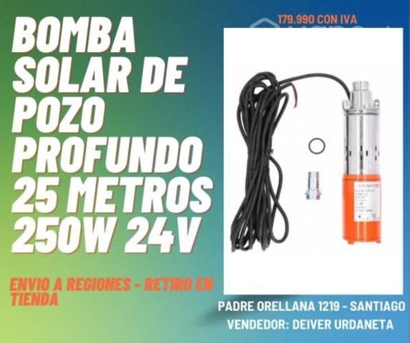 Bomba Solar de Pozo Profundo 25 metros 250w 24v