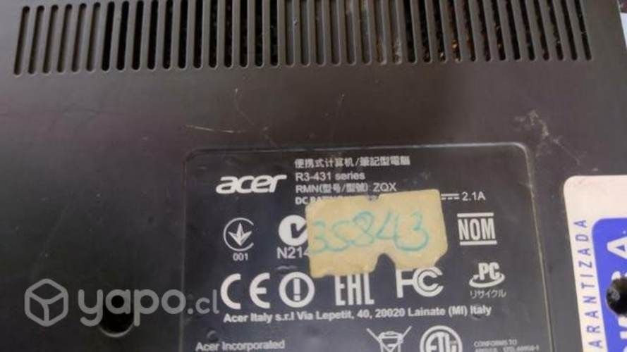Notebook Acer R3 431t. Desarne
