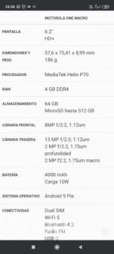 Motorola one macro 64gb