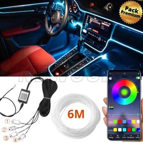 Tira De Luces Led De Neón Rgb Interior Auto 12v