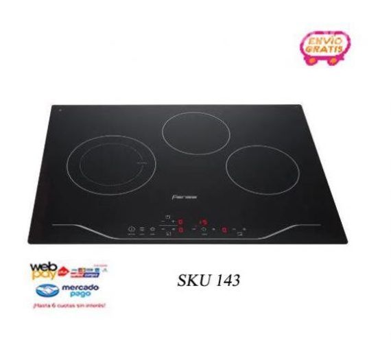 Encimera Eléctrica Vitro Fensa Fev 3t Negra 220v