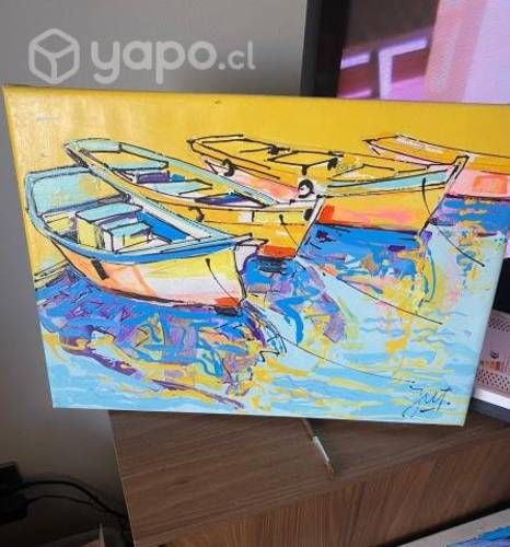 Cuadro acrílico, pintor brasileño